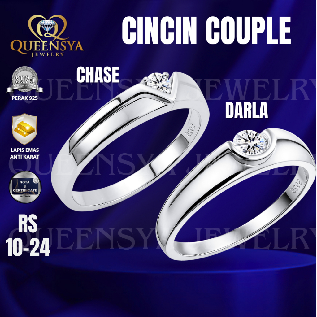 cincin  couple - cincin perak couple - cincin kawin - cincin perak asli - sparkle box