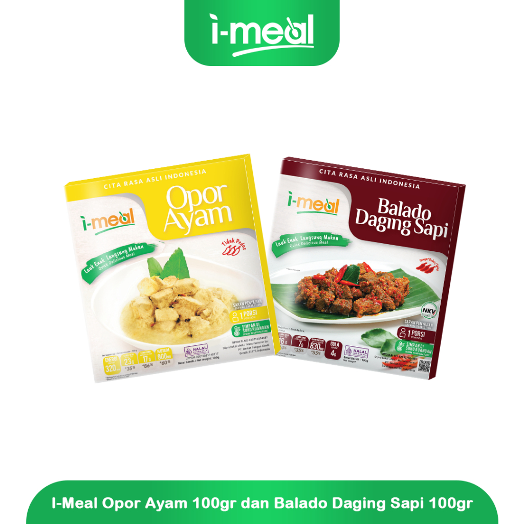

I-Meal Opor Ayam dan Balado Daging Sapi i-meal Siap Makan