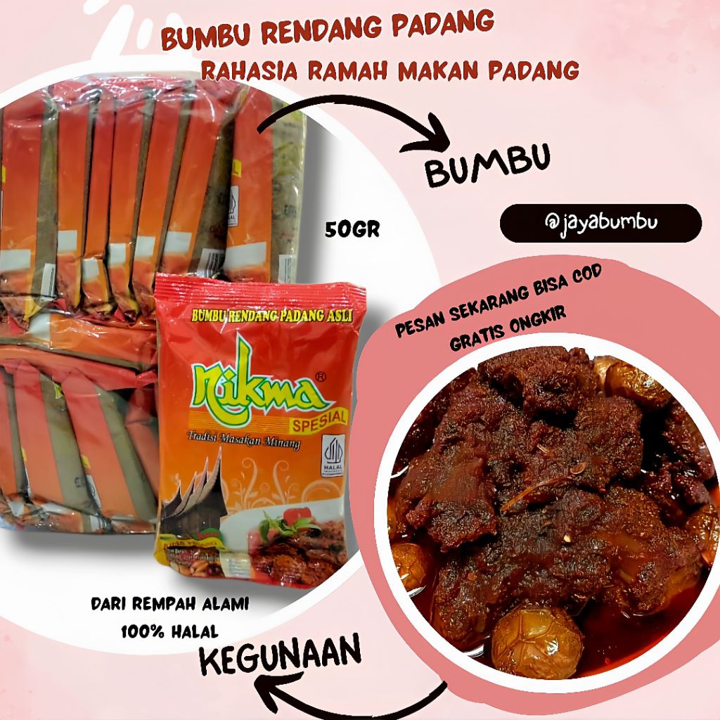 

KAYABUMBU - Bumbu Spesial Pemasak Rendang Tradisi Masakan Minang NIKMA 50gr