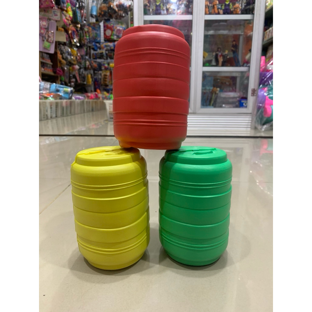 CELENGAN PLASTIK MIX WARNA UKURAN KECIL 1/2 LUSIN (6pcs)