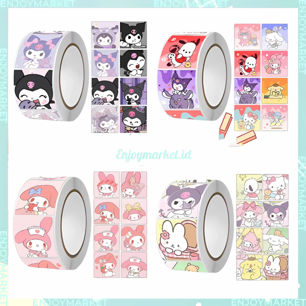 

Stiker Label Lucu Karakter Sanrio Hello Kitty Isi 500 Lembar Untuk Tempel di Box Packaging