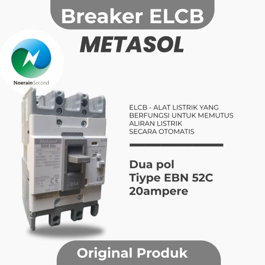 mccb breaker elcb LS 20ampere dua pol