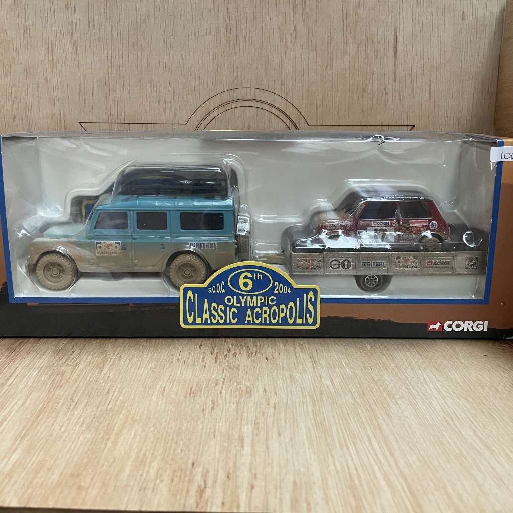 CORGI Mini Cooper & Land Rover Trailer - 6th Olympic Classic Acropolis 2004 - scale 1:36
