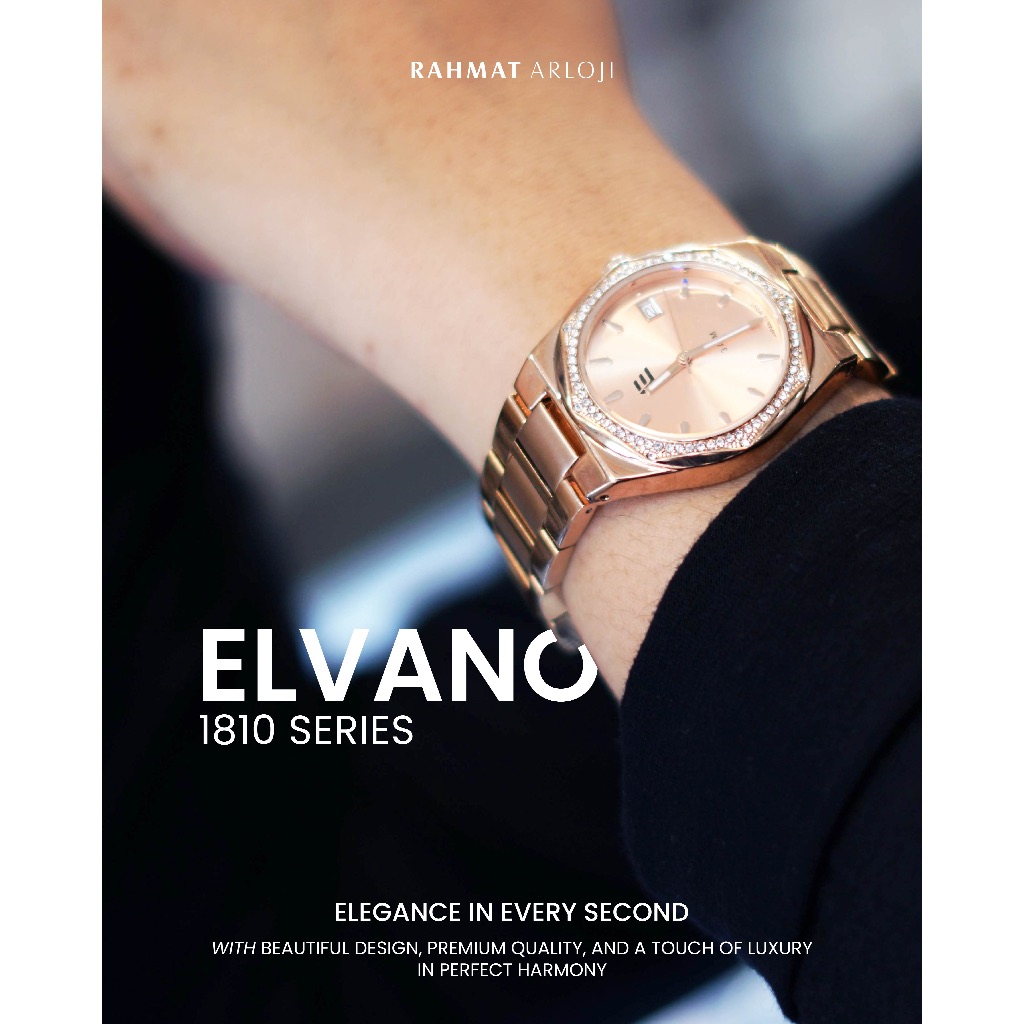 Jam Elvano Wanita Full Stainless Steel Original Rahmat Arloji