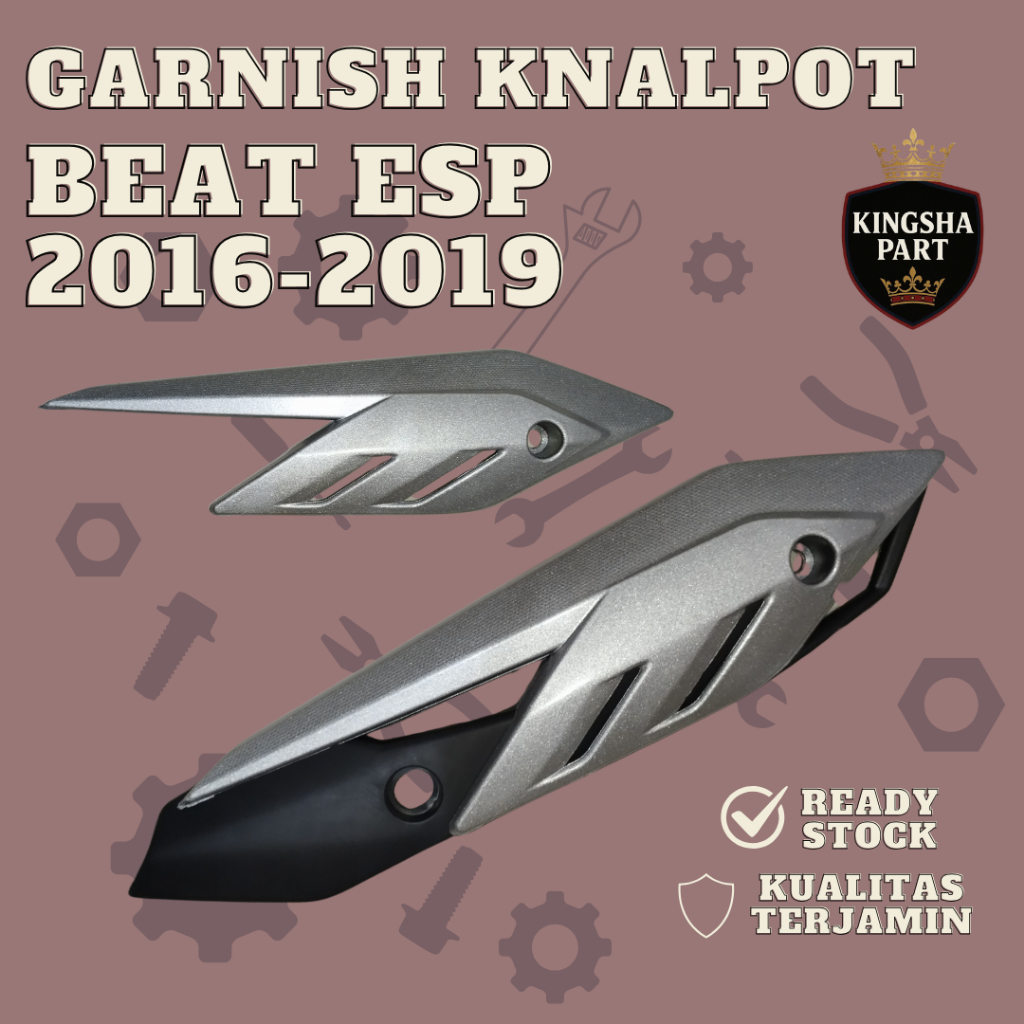 Garnish Cover Knalpot Beat Esp Beat Eco 2016-2019 Set Garnish Cover Knalpot Beat Silver & Chrome