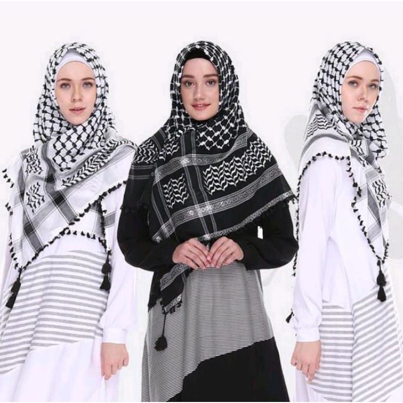 KODE G14S sorban hitam putih sorban Kashmir sorban palestina import India