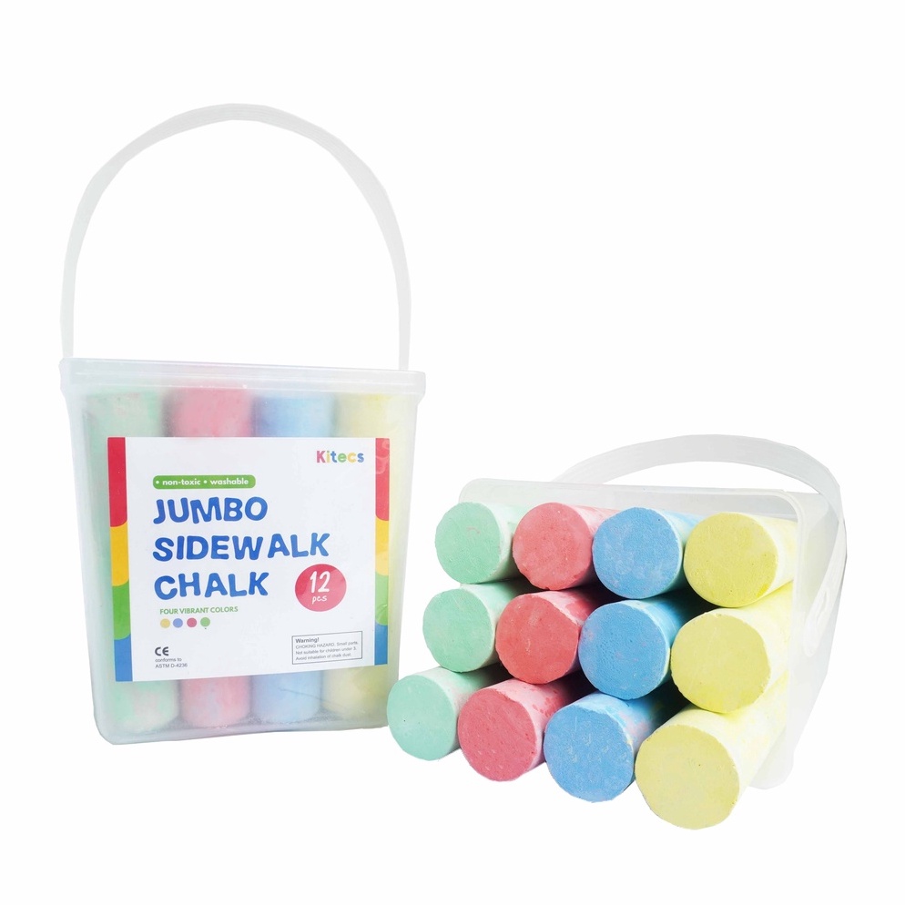 

KODE M13T Kitecs Kapur Tulis Warna Warni Jumbo Sidewalk Washable Chalk isi 12