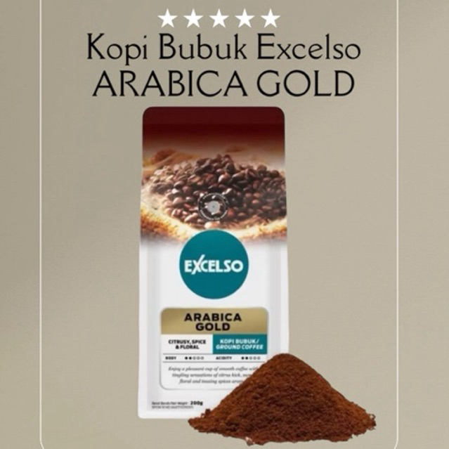 

Kopi Bubuk Excelso Arabica Gold 200g