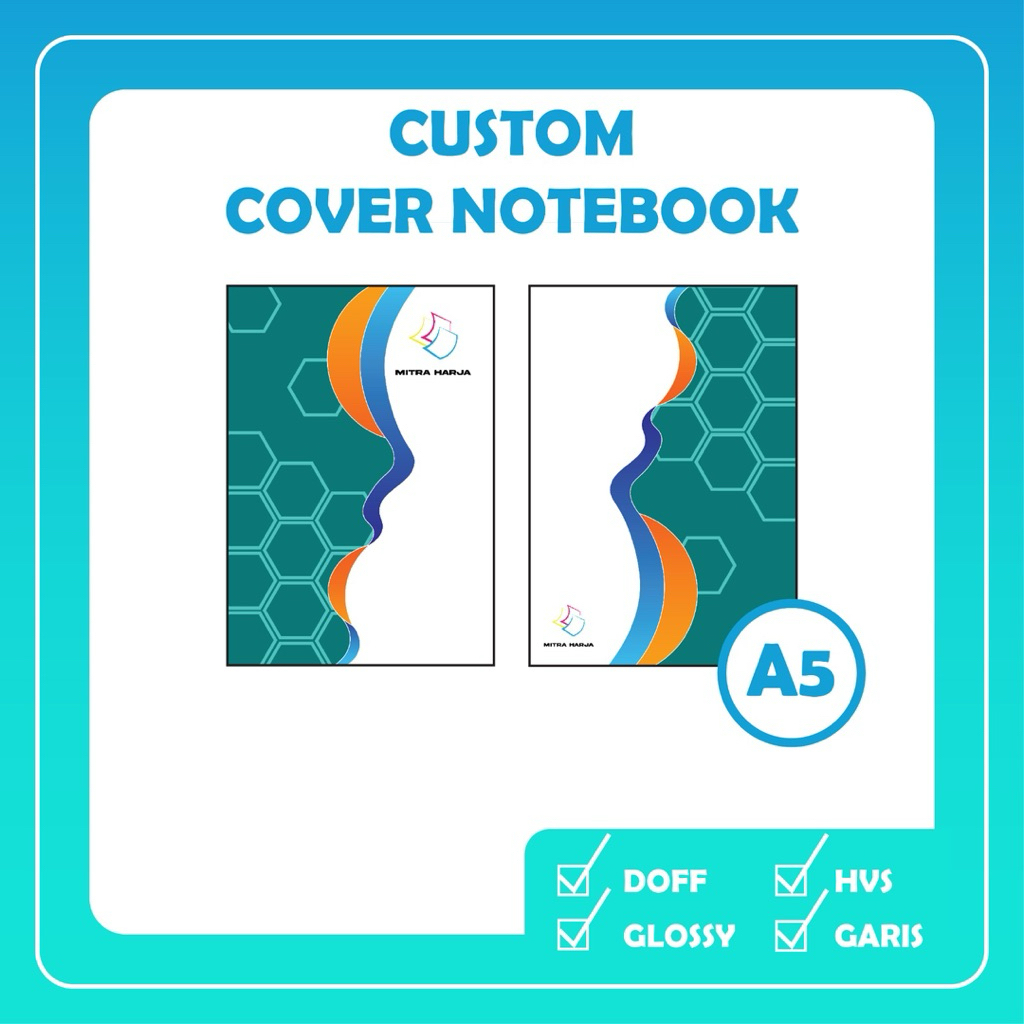

(custom) cover note book 2 muka/ bolak balik sudah laminating doff/glossy