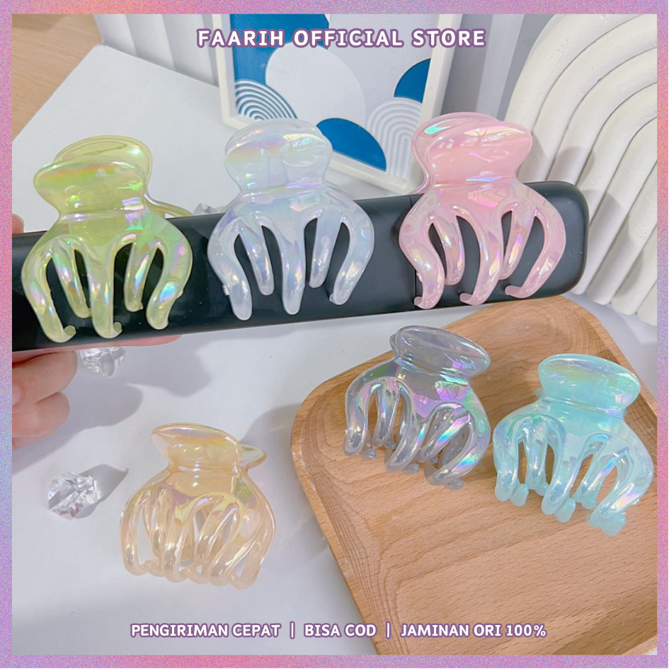 Jepit Rambut Model Korea/Jedai Jelly Cakar 5 Warna Pastel Asli Warna Warni/Jepit Fashion Korea Gloss