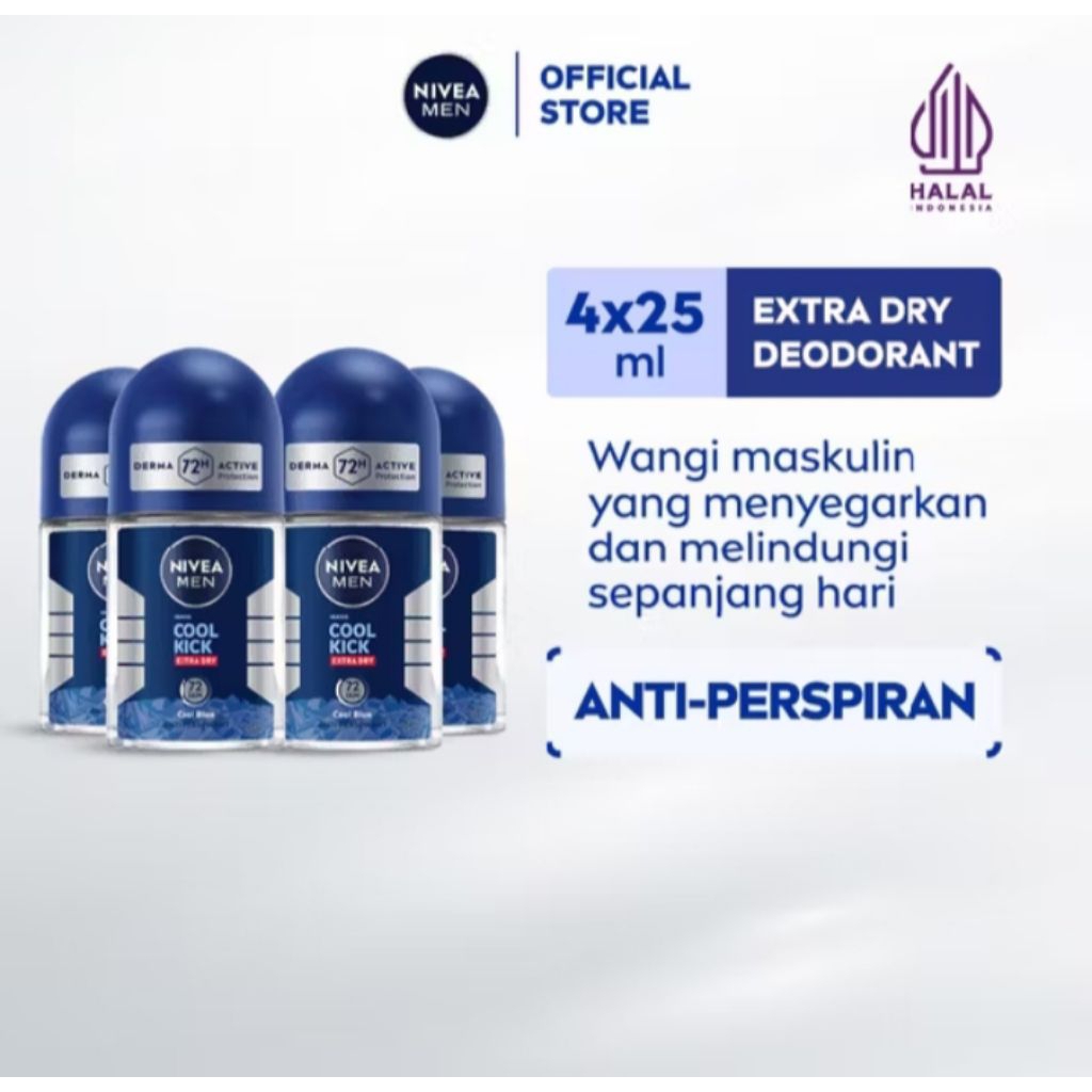 NIVEA MEN Deodorant Cool Kick 4X25ml