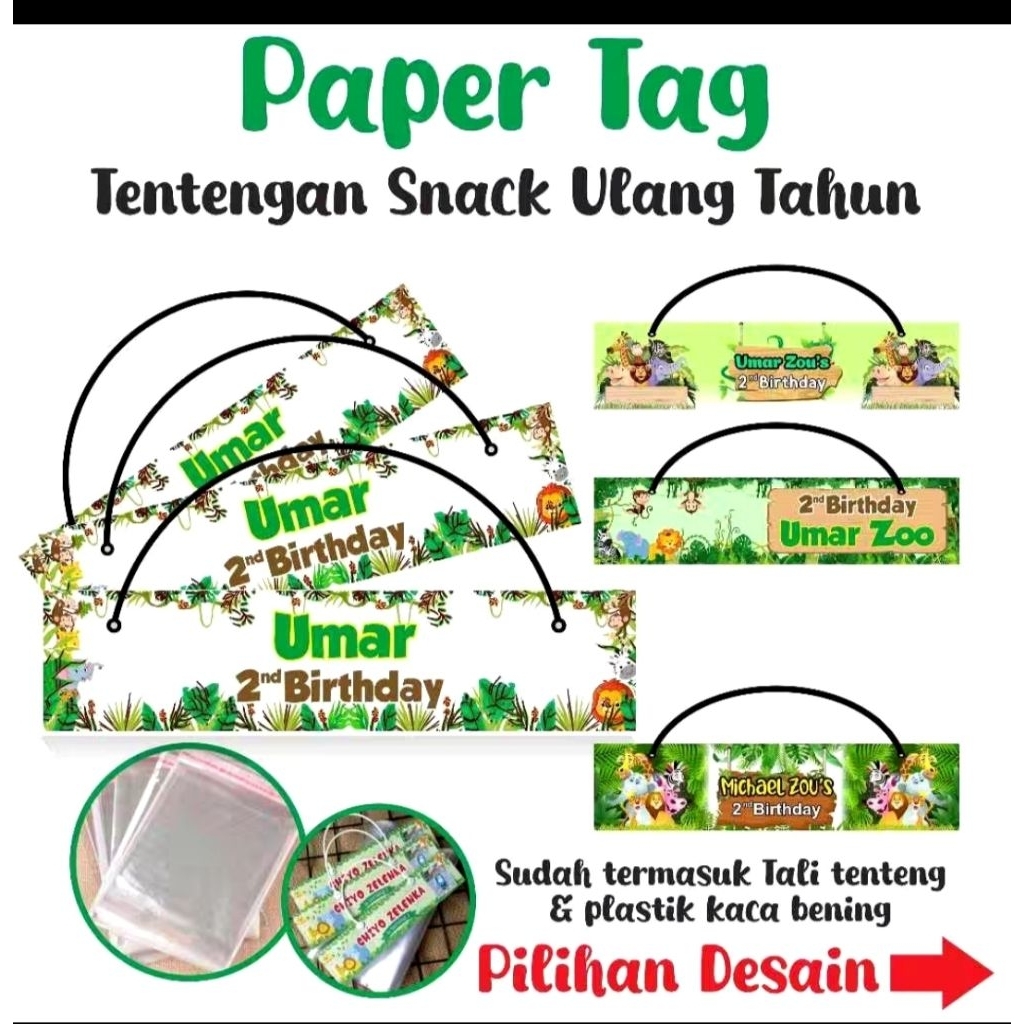 

10Pcs Plastik Label Snack Custom ukuran 18x25