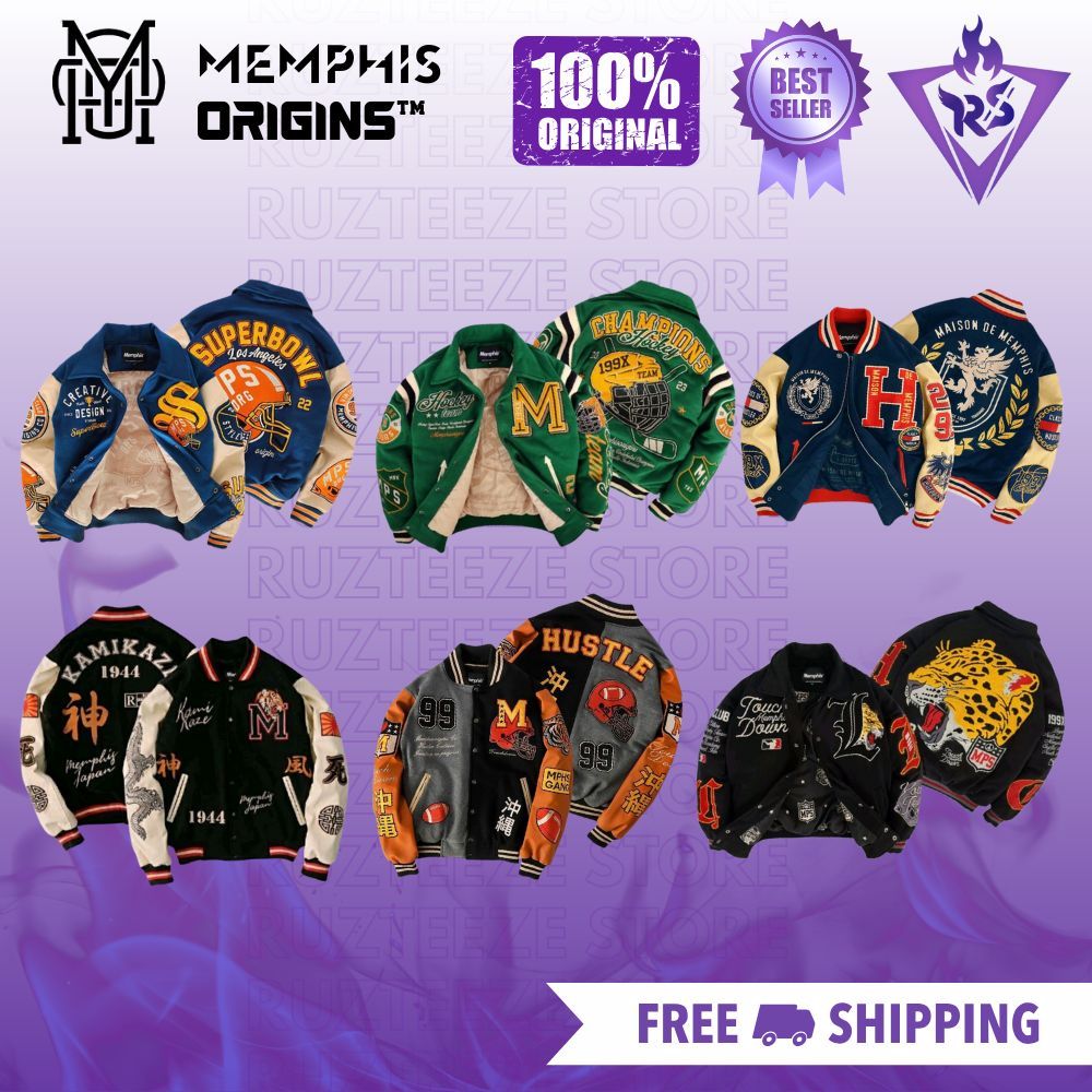 [ORIGINAL 100% ] Jaket VARSITY MEMPHISORIGINS | Memphisorigins x Bigetron | Varsity Nusantara | Sher