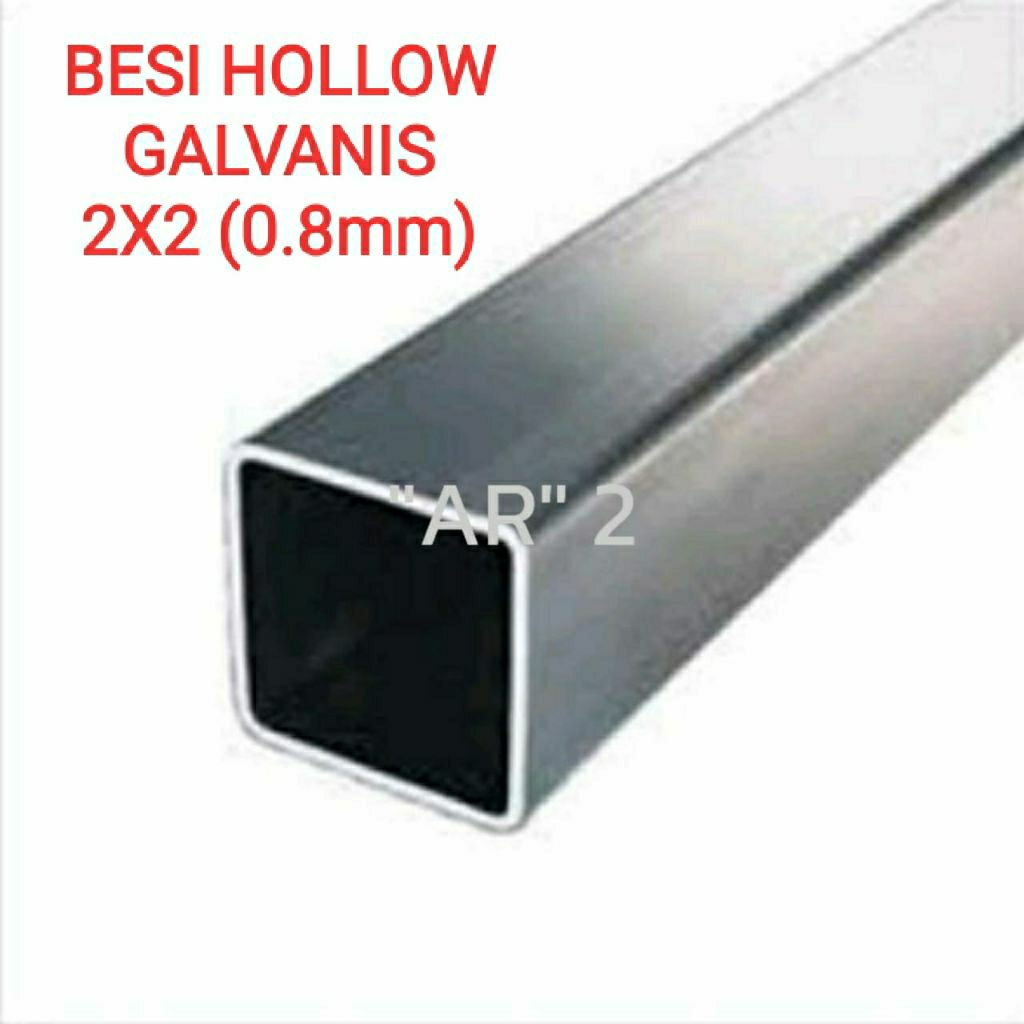 Besi hollow galvanis 2x2 (100cm) tebal 0,8mm untuk bentangan gantungan jemuran baju