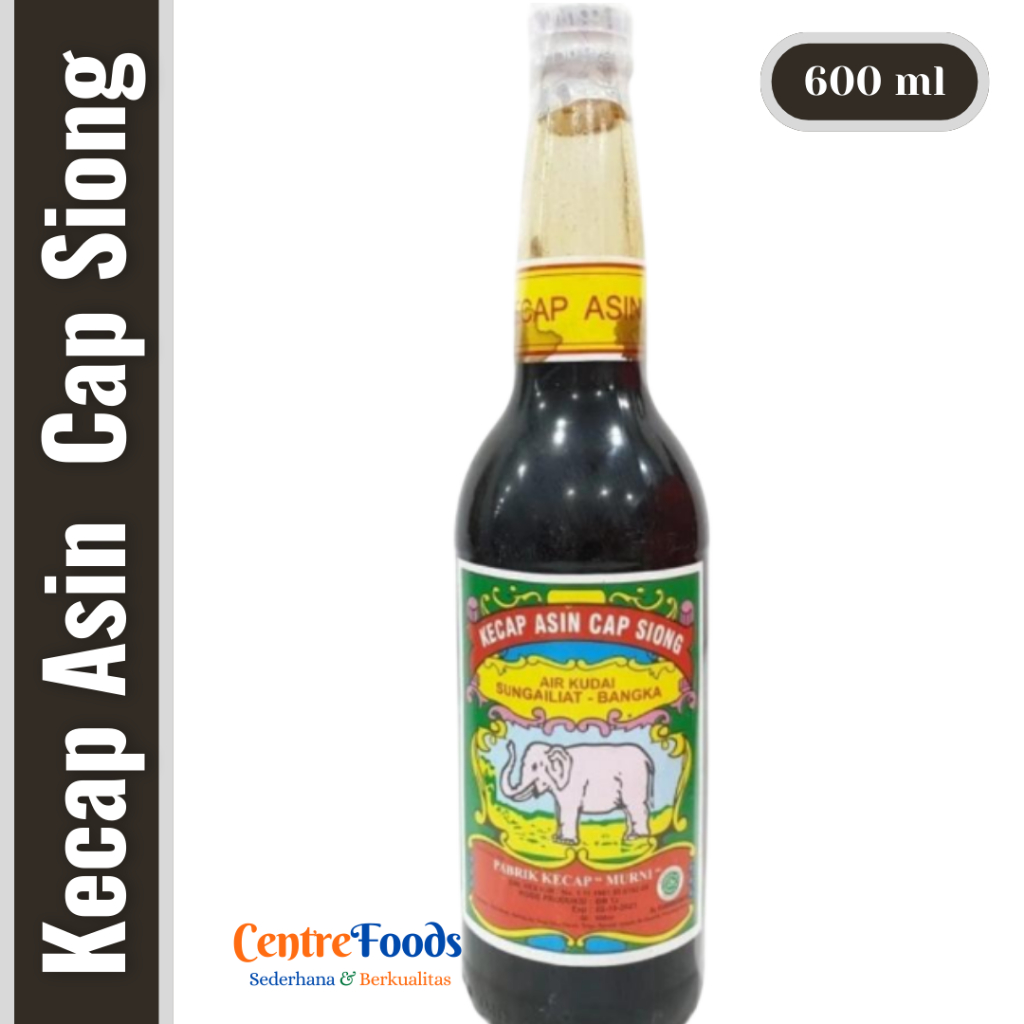 

Kecap Asin Kental Asli Bangka - Kecap Asin Bangka Cap SIONG GAJAH | 600 ml [ Harga Per BTL ]