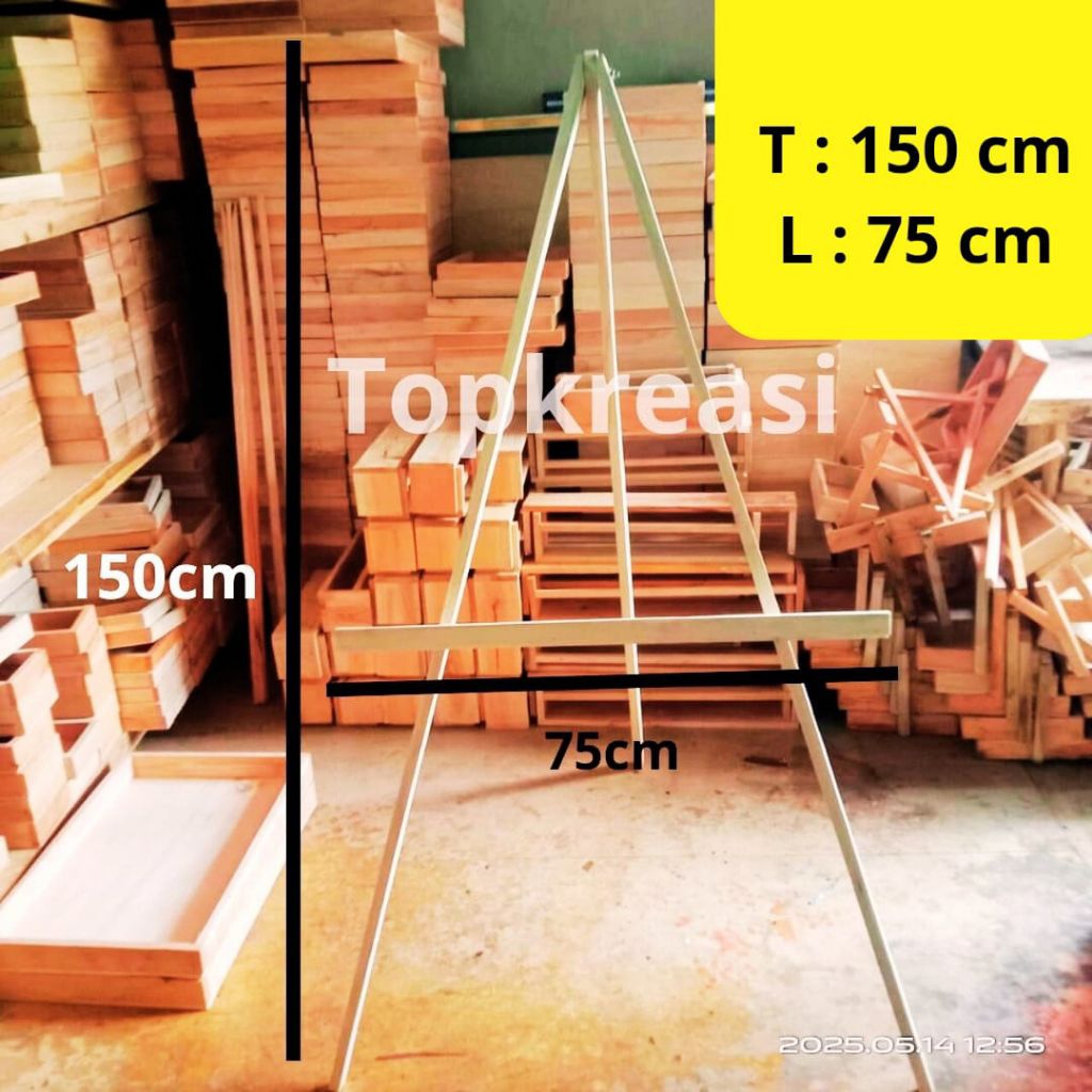

Stand Poto Kayu Tinggi 150cm Tripod Standing Frame Wooden Easel