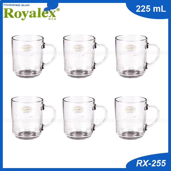1 SET 6 PCS Royalex Cangkir Kopi Kaca/Cangkir Kopi Tahan Panas/Cangkir Kaca Tempered/Gelas Royalex/T