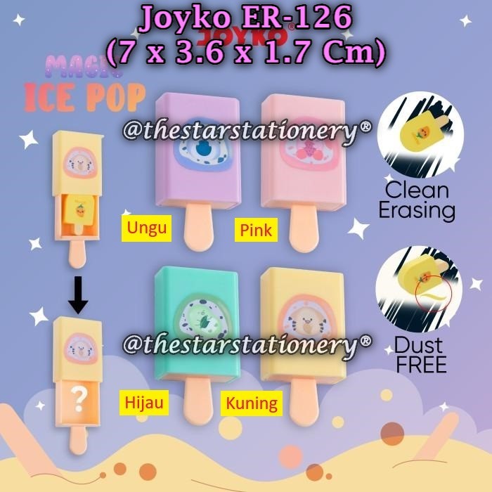 

(1 Biji) Penghapus Joyko ER-126 Magic Ice Pop / Penghapus Eraser Joyko ER-126 Magic Ice Pop (1 Biji)
