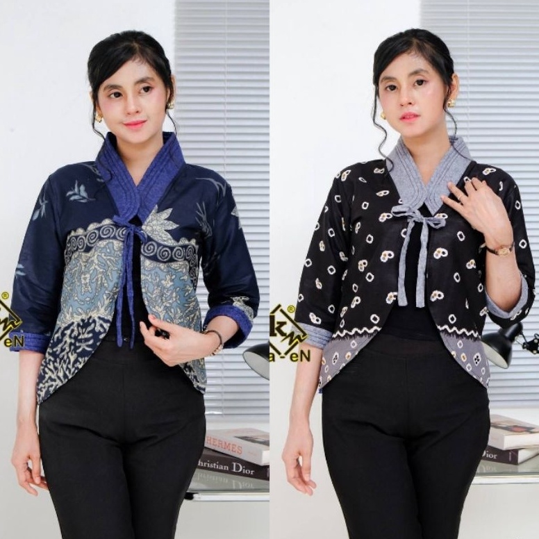 KODE W79Z Blazer Batik Wanita Atasan Batik Blazer Outer Wanita Kantor Modern