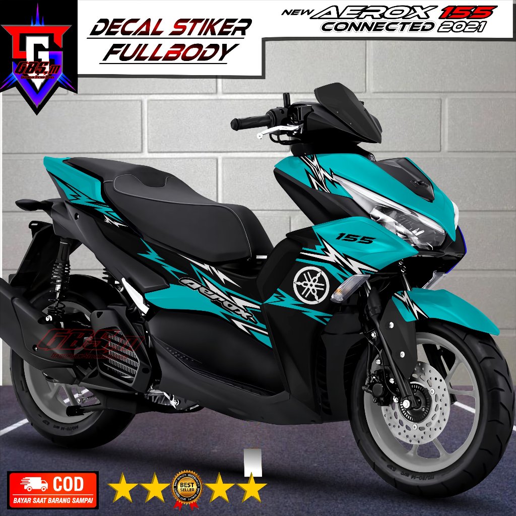 Terbaru - Stiker Full Body Aerox Stiker Motor New Aerox Connected 2021-2024 Fullbody