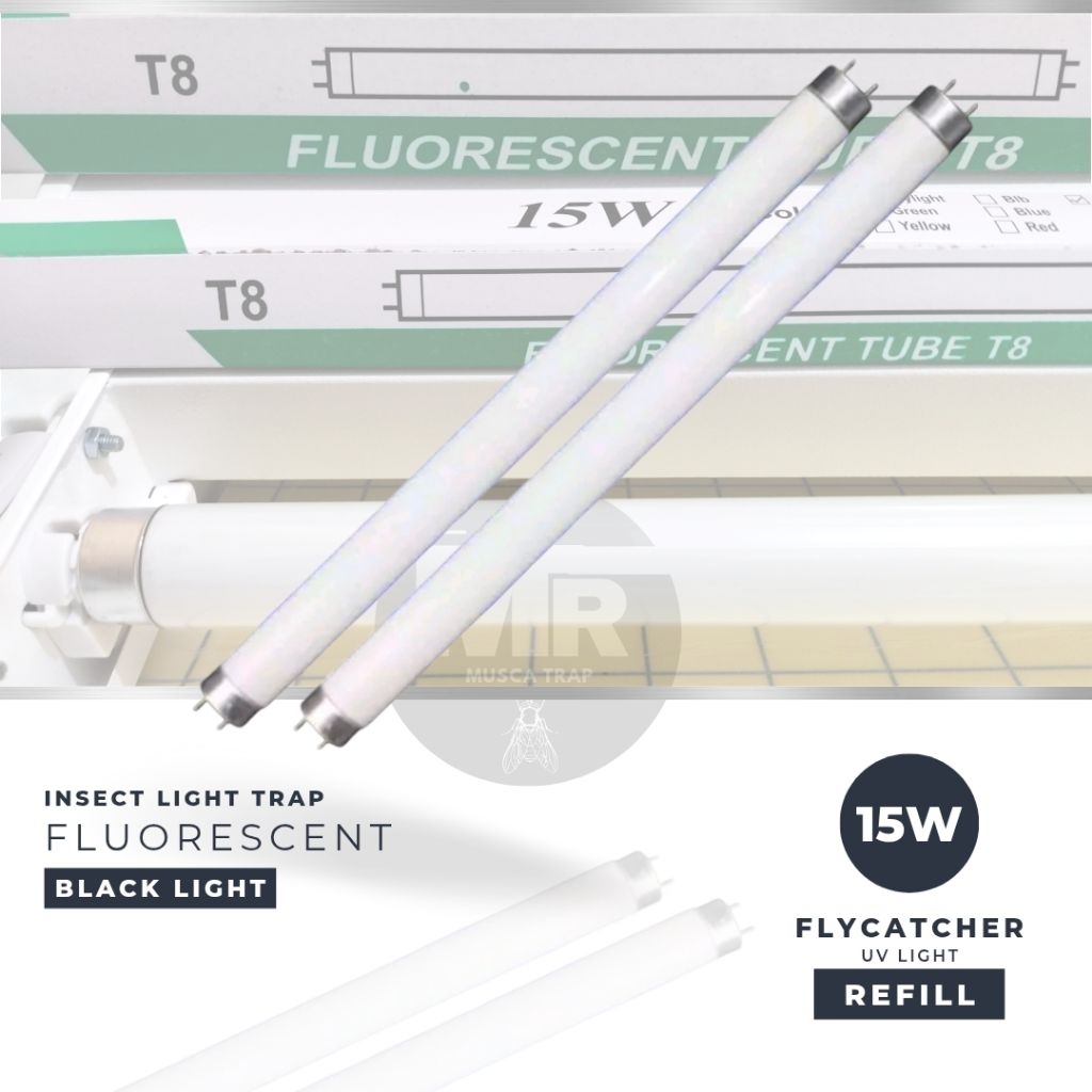 RB Lampu UV Flycatcher Perangkap Lalat Nyamuk Refill 15 Watt