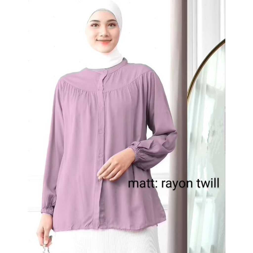 LALISA TOP Kemeja wanita rayon twil terbaru kerut dada