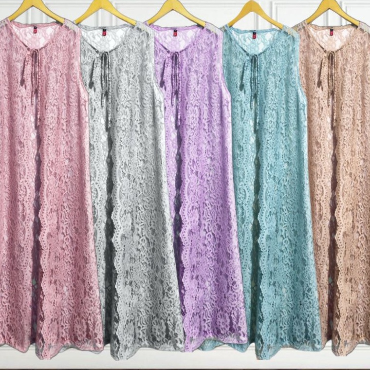 KODE E79E Outer Brokat Cardigan Brokat Outer Kondangan Long Vest Outer Jumbo Luaran Gamis Muslimah