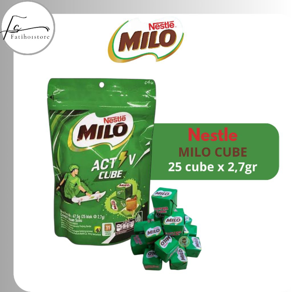 

Nestle Milo Cube ACTV Coklat Berbentuk Kotak 25 Pcs Snack Cemilan Food CokelatManis Makanan Chocolate Camilan Biskuit 25Cube x 2,7g BPOM Terjamin Permen
