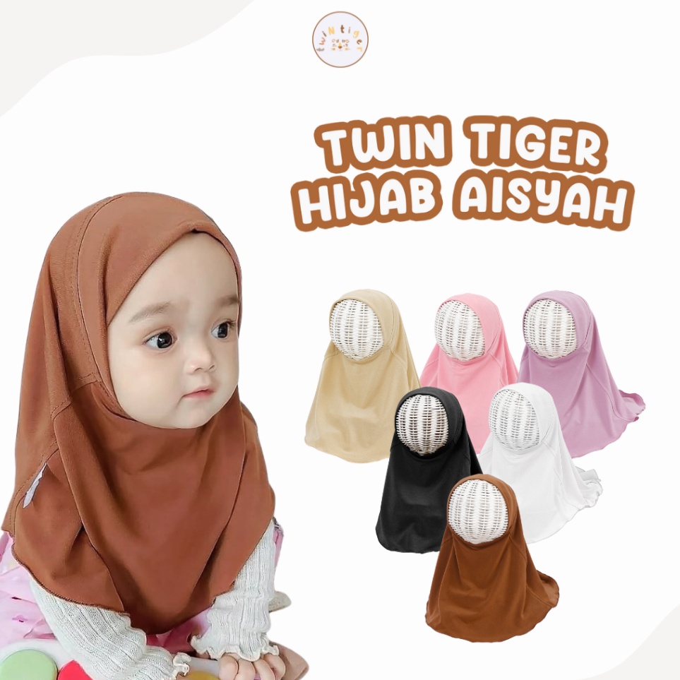 KODE L59V Jilbab Anak Instan Katun Jersey PremiumTwin Tiger HIJAB AISYAH Bergo Kerudung Cewek TK SD