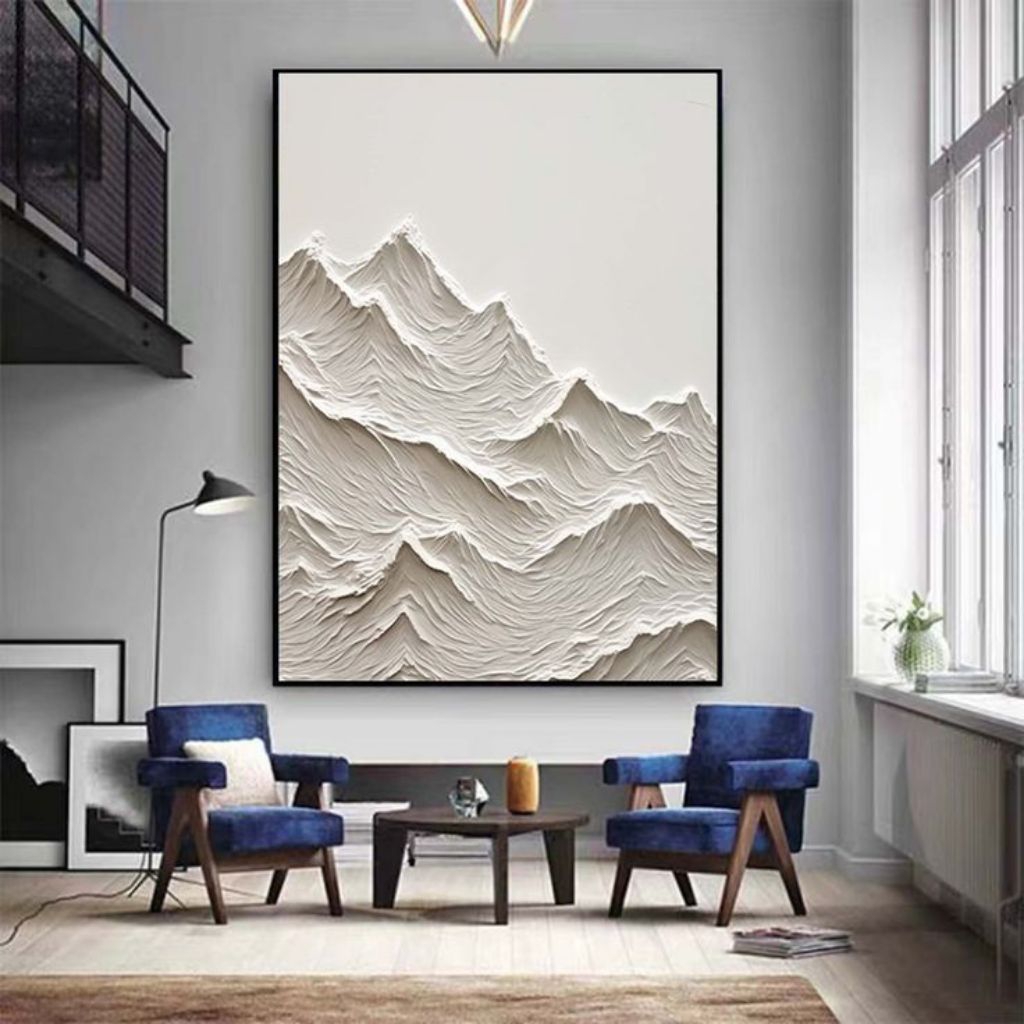 Lukisan pemandangan  pegunungan hiasan dinding rumah minimalis modern