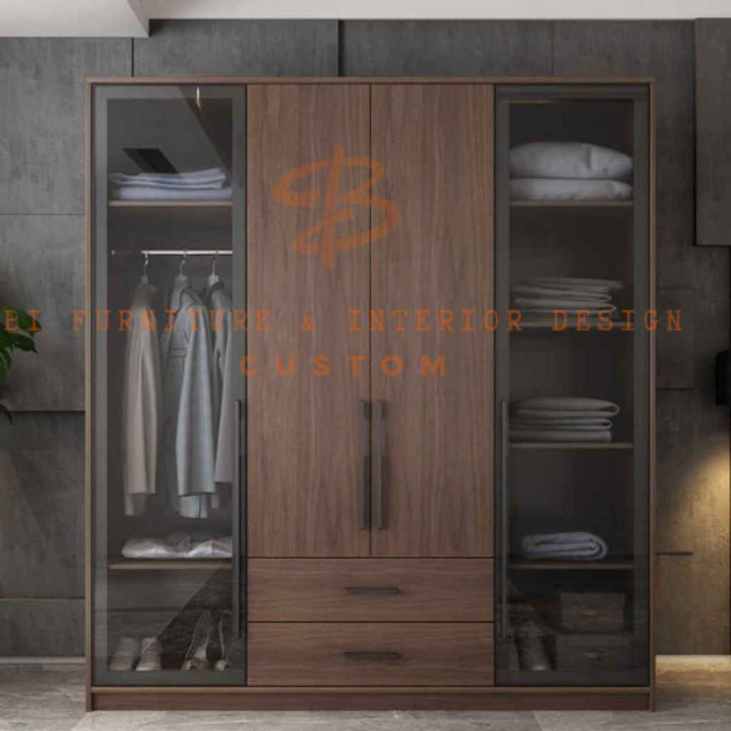 almari mewah lemari pakaian berbahan multiplek lapis HPL taco