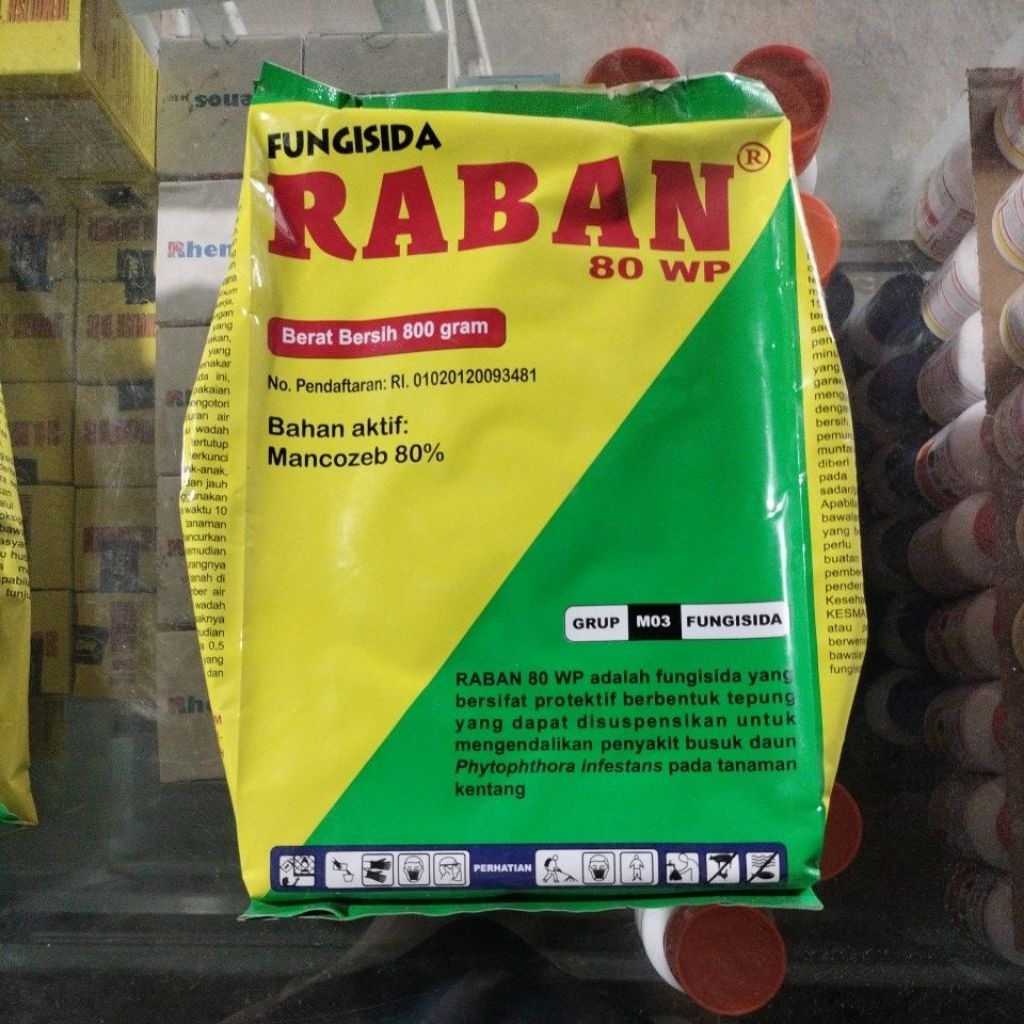 Fungisida Raban Mankozeb Kuning 800 gram