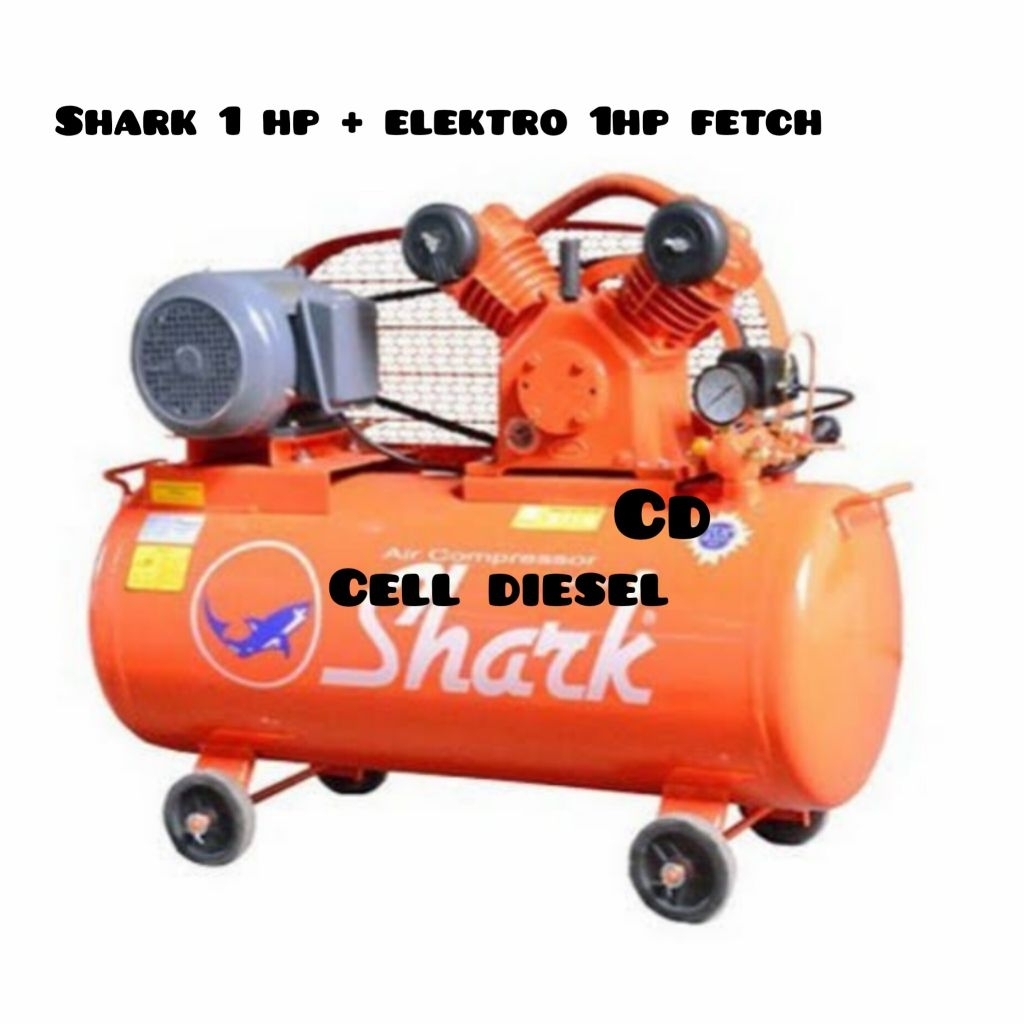 kompresor angin listrik shark 1hp + elektro 1hp FETCH