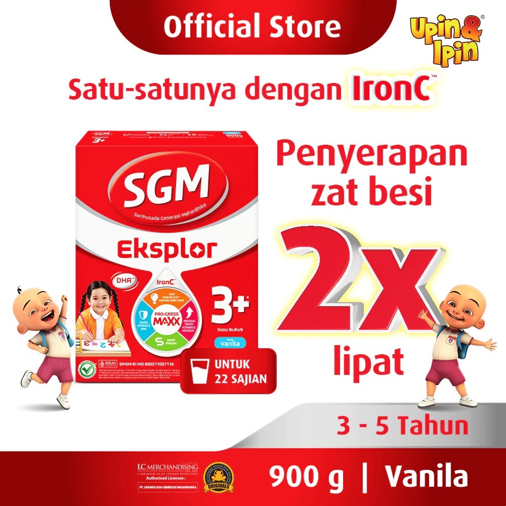 

SGM Eksplor 3+ dengan IronC Susu Bubuk Rasa Vanilla 900GR