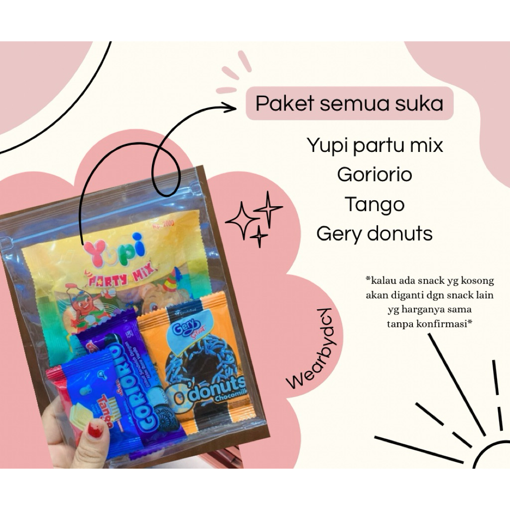 

Paketan snack ultah | paketan jum'at berkah | gift snack | Snack ulang tahun