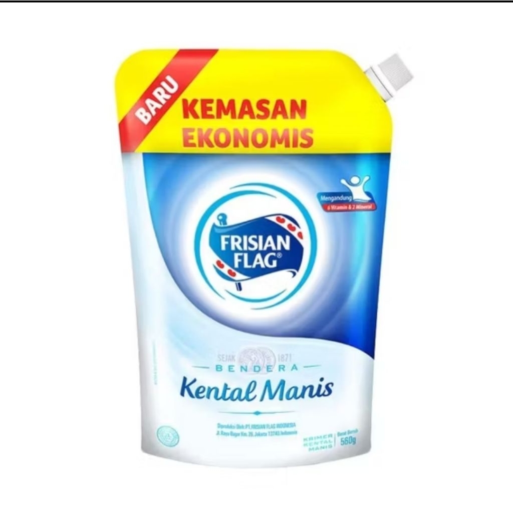 

Susu Frisian Flag Pouch /Susu Kental Manis Kemasan Isi Ulang 545 gram Putih/Coklat
