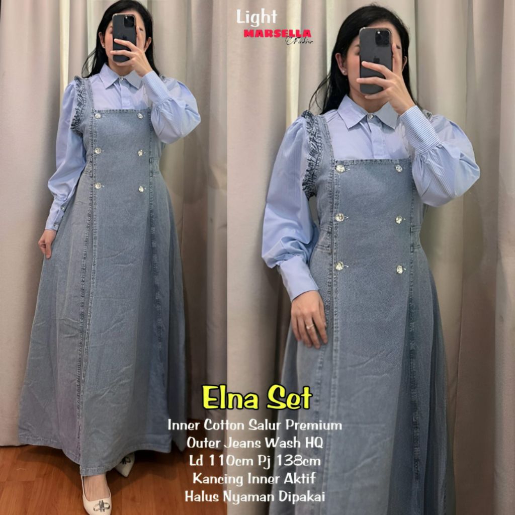 ELNA SET BY MARSELLA/SET INNER KATUN OUTER JEANS BEST SELLER