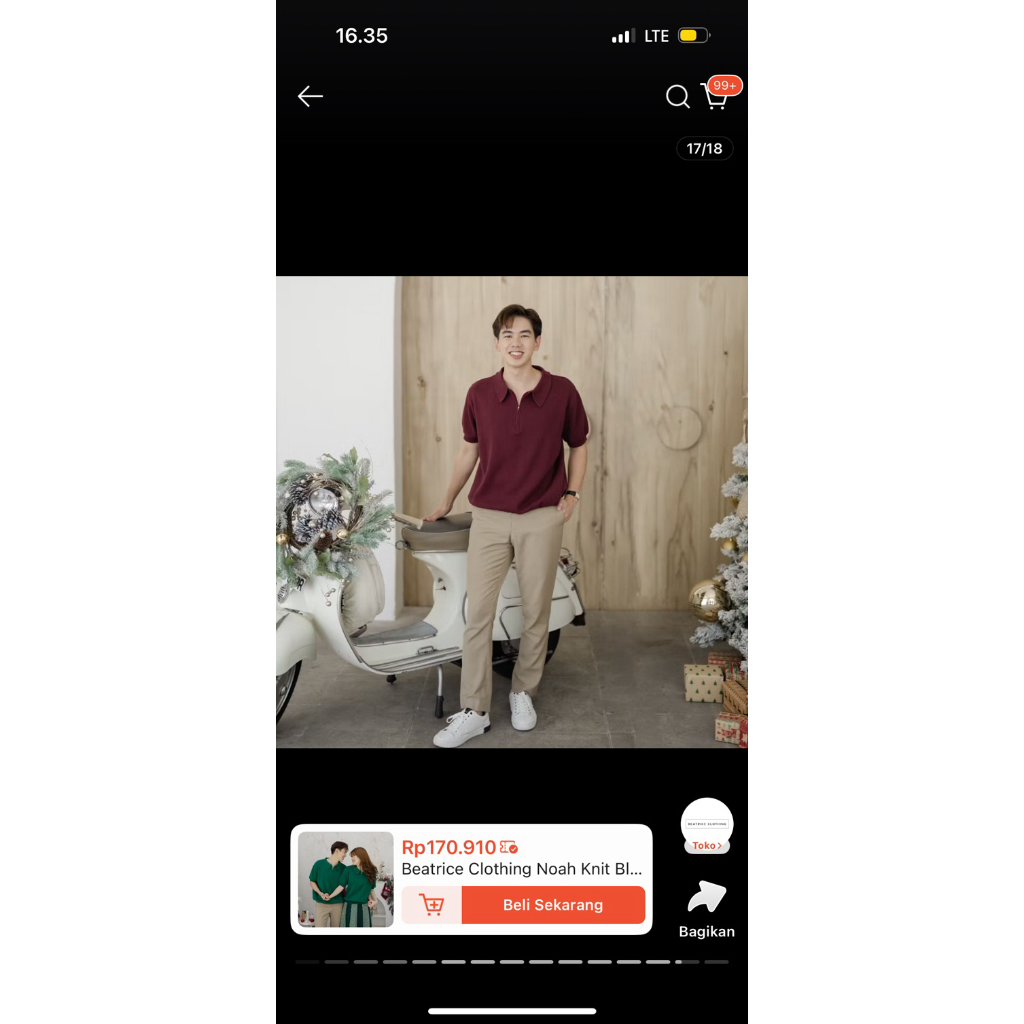 Beatrice Clothing Noah Knit Blouse Men Red