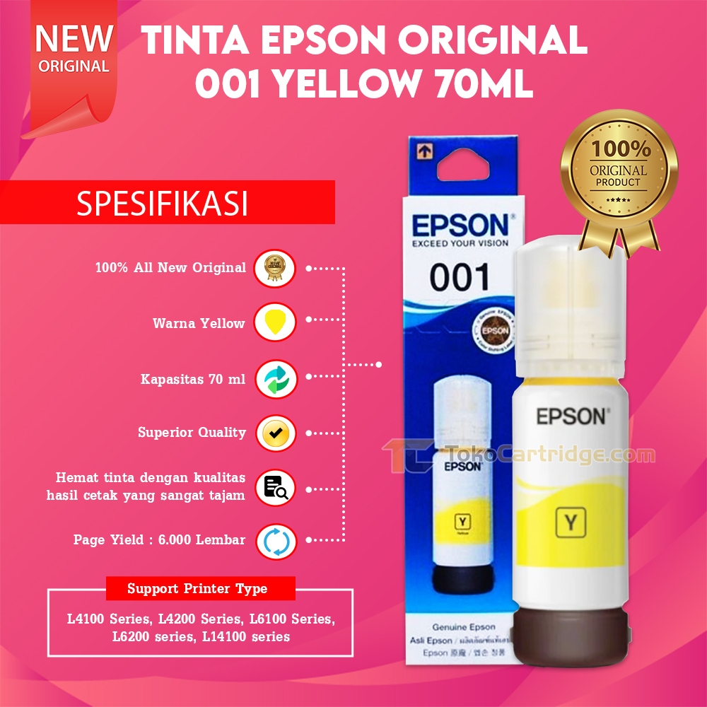 Tinta Epson 001 Cyan C13T03Y200 Magenta C13T03Y300 Yellow C13T03Y400