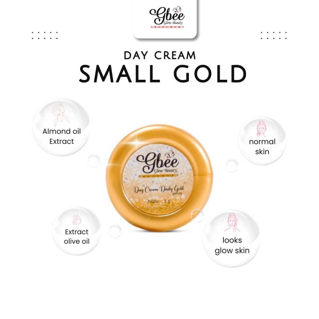 Gbee Glow Beauty Day Cream Gold Kinclong Small 6 gr 2x Lebih Cerah Dan Glowing Untuk Kulit Normal