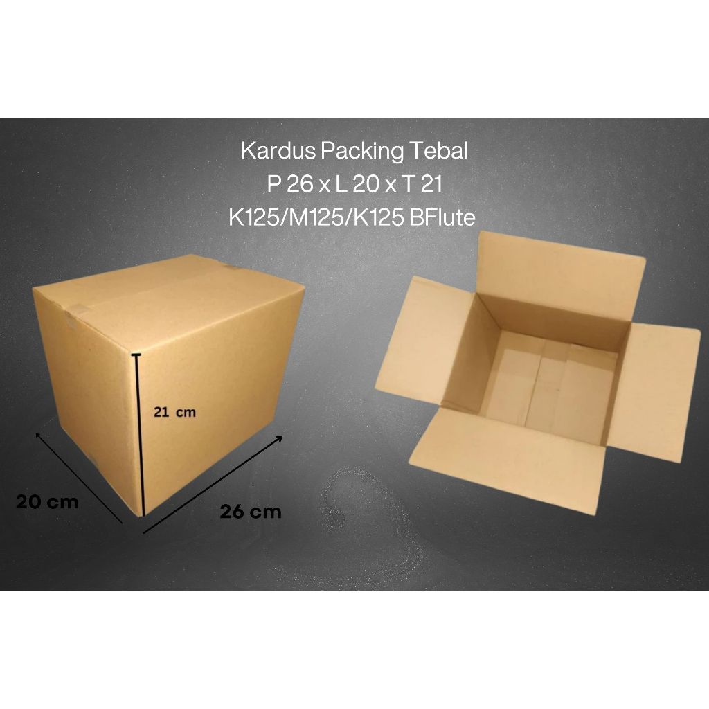 

Kardus Packing P 26 cm x L 20 cm x T 21 cm