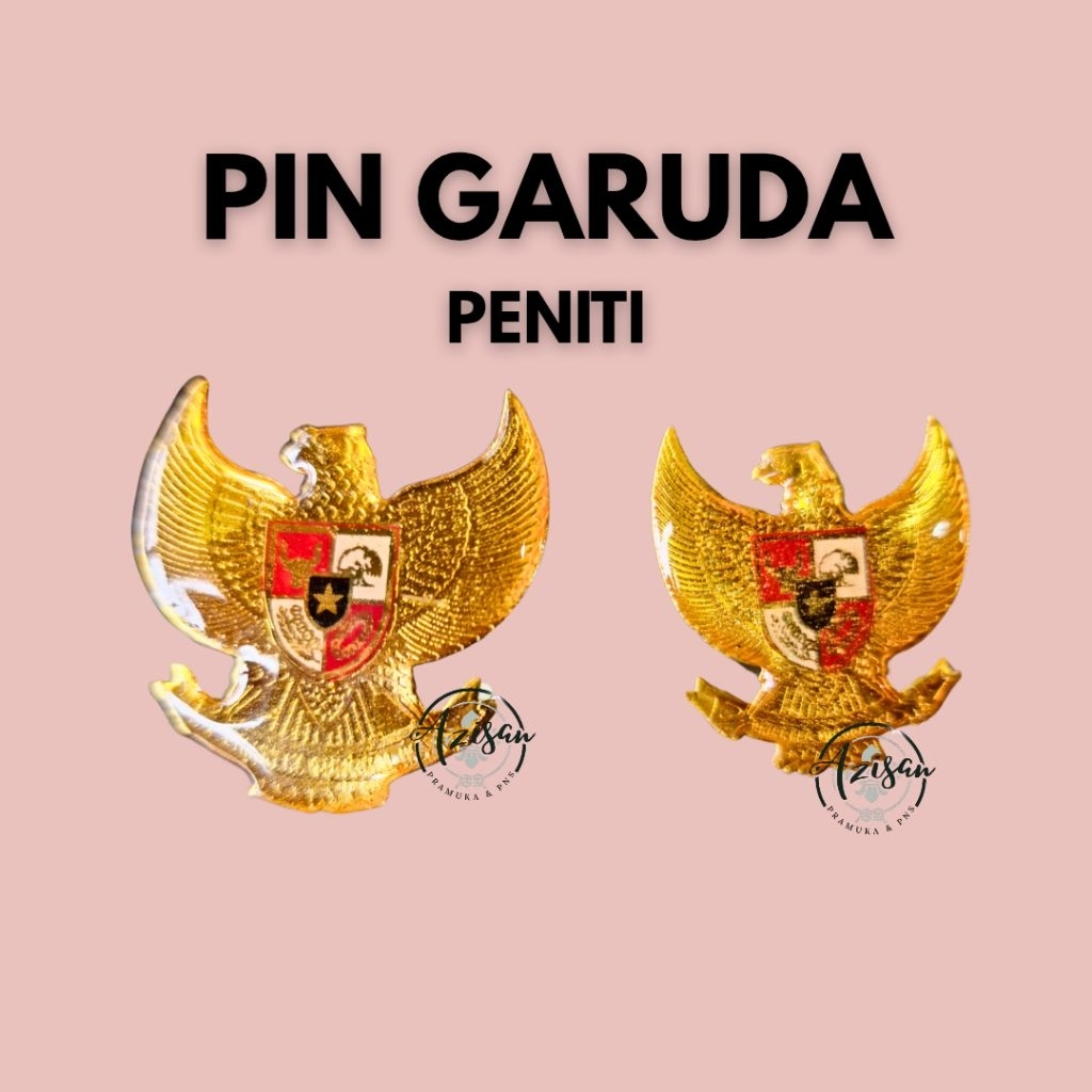 Pin Garuda Peniti Emas – Atribut Resmi Pramuka & PNS | Logo Lambang Negara RI