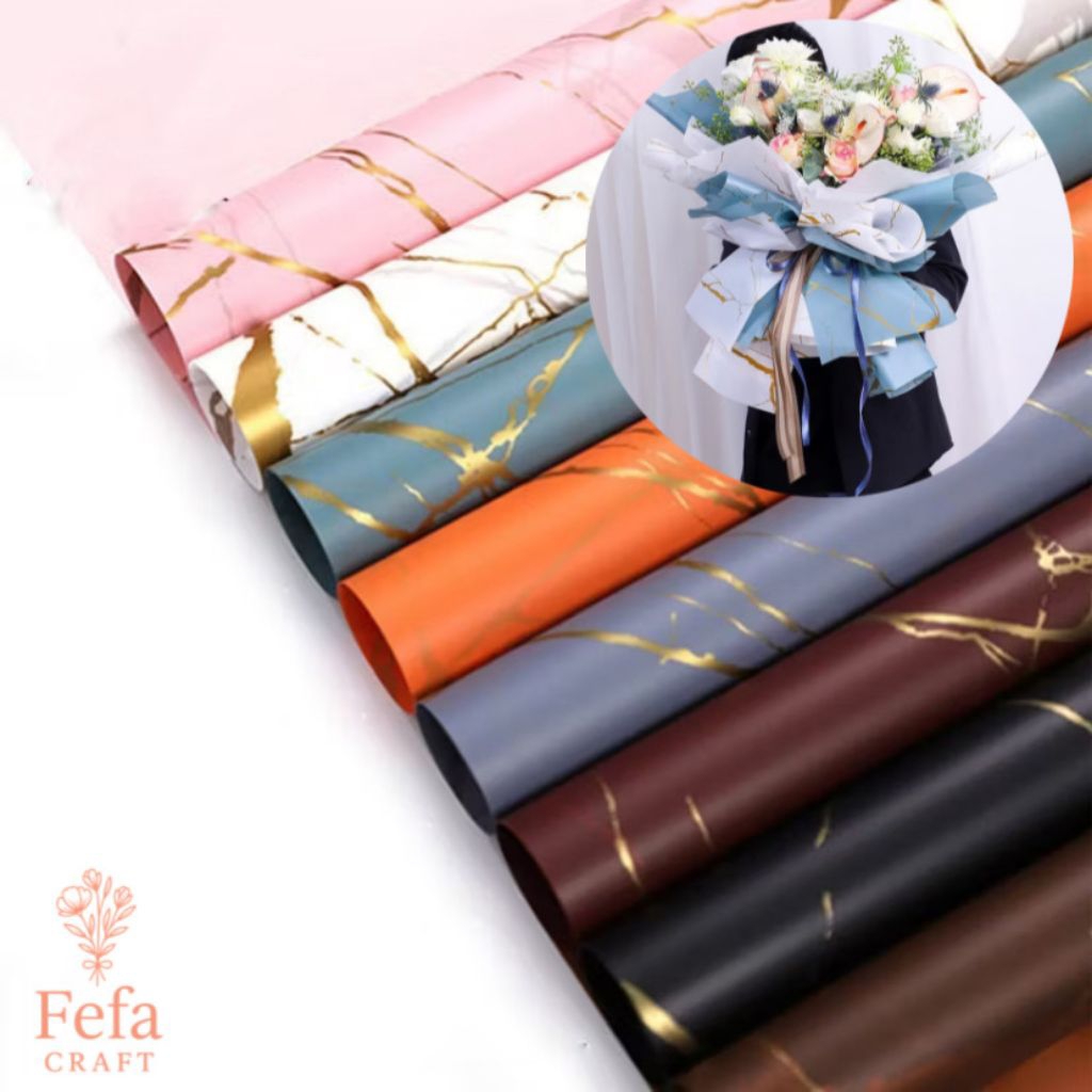

KERTAS BUKET BUNGA MARBLE / MOTIF MARMER EMAS / FLOWER WRAPPING PAPER CELLOPHANE / BUNGKUS BUNGA