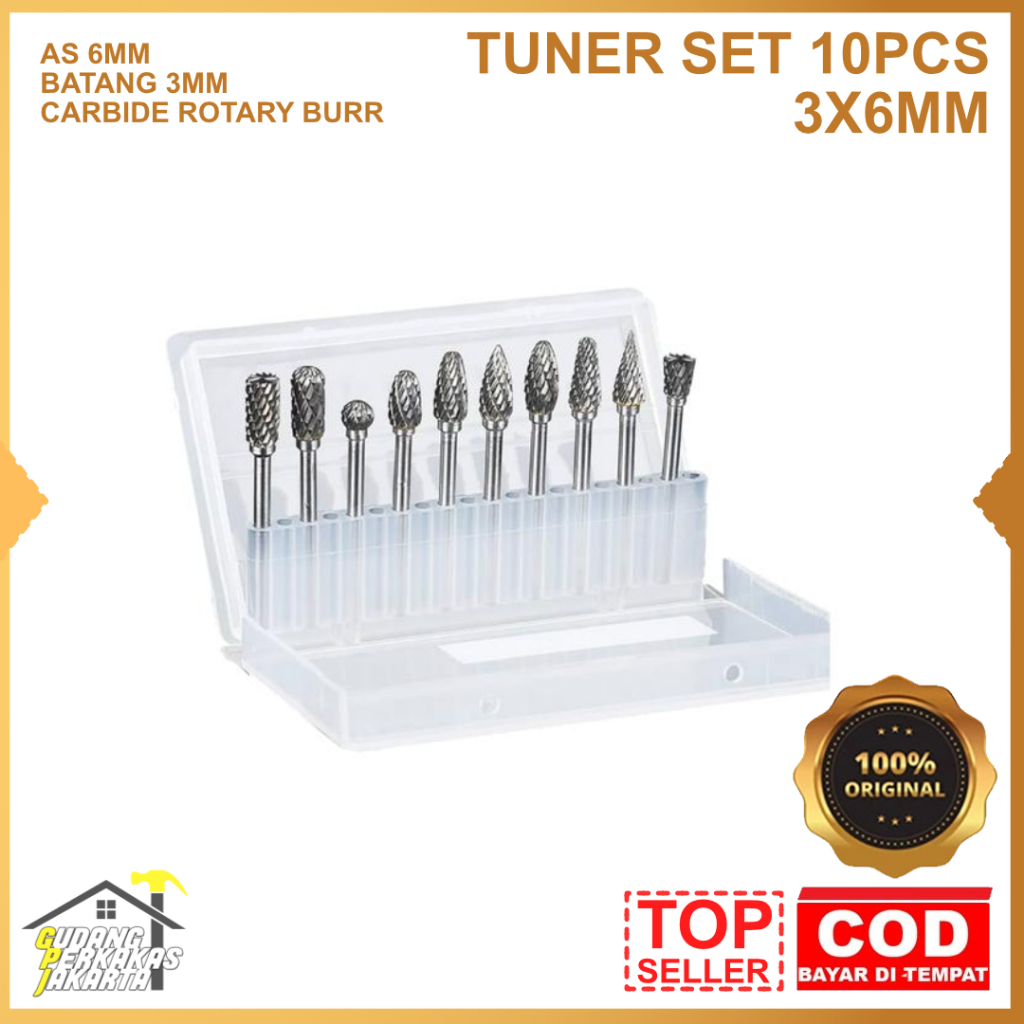 Paket 10 Pcs Mata Tuner Porting Bor Cuner Tungsten Carbide / mata bor cun / cuner porting / tuner
