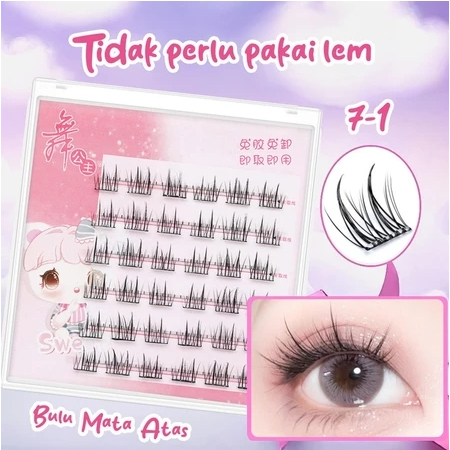[TANPA LEM] Bulu Mata Palsu Instan Individual Eyelashes Reusable Make up Douyin Natural