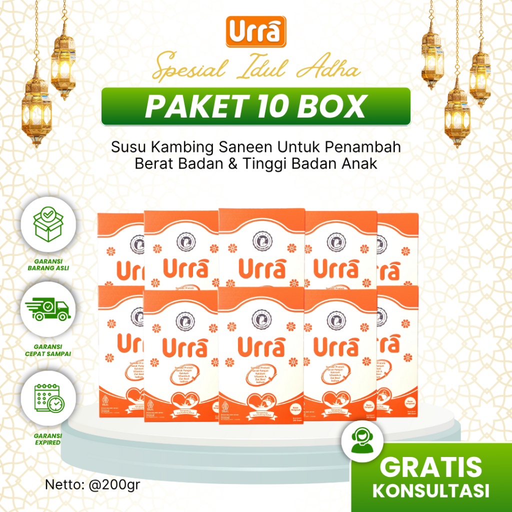 

[PAKET 10 BOX] URRA - Susu Kambing Saanen Untuk Penambah Berat Badan & Tinggi Badan Anak