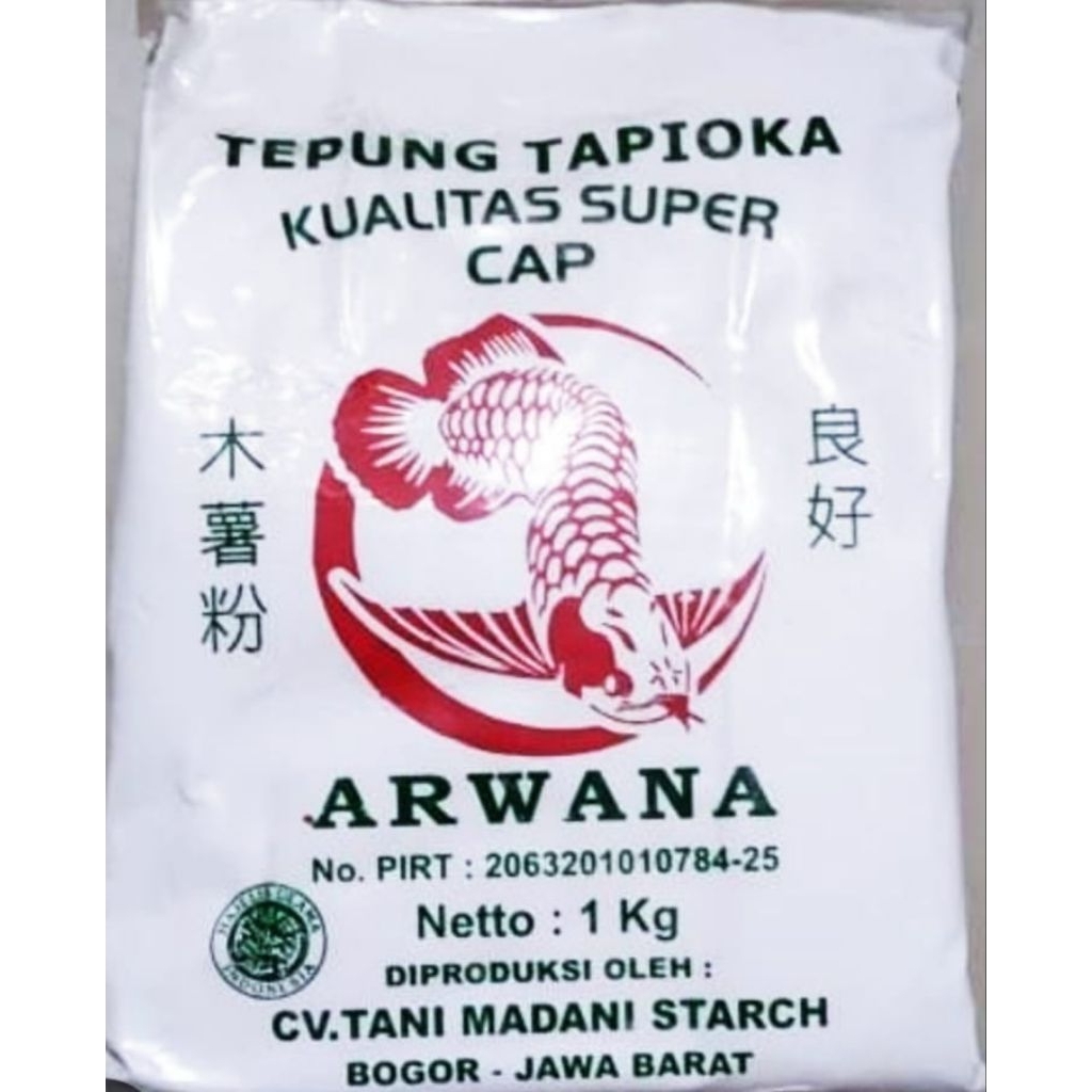 

TEPUNG TAPIOKA/SAGU KUALITAS SUPER CAP ARWANA 1 KG