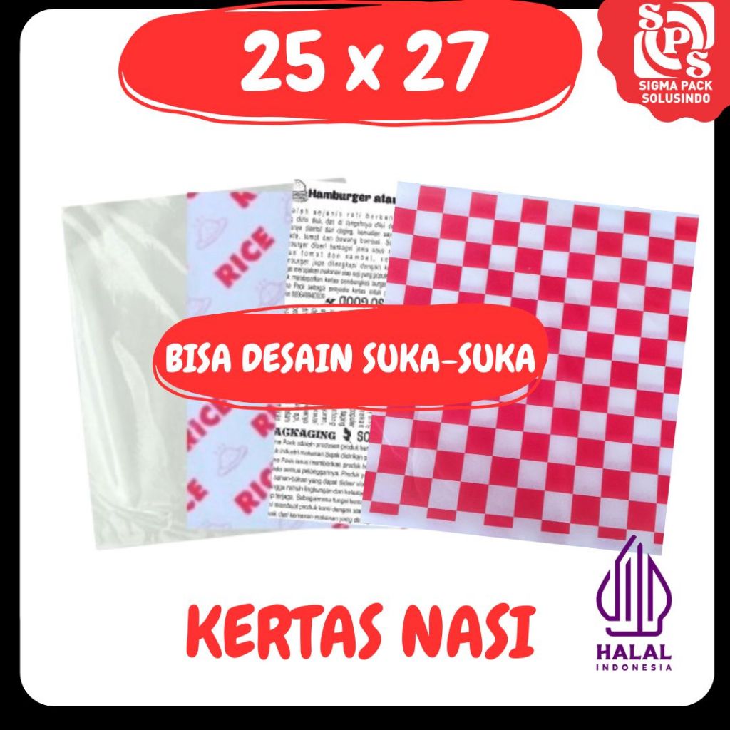 Kertas Bungkus isi 500 25x27 Burger Kertas Nasi food grade