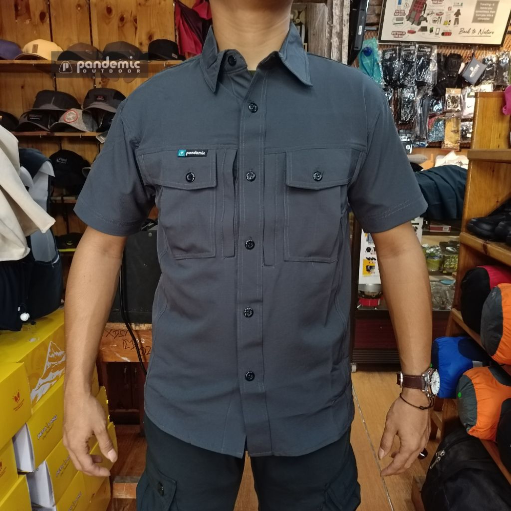 Kemeja Pria Wanita / Kemeja Pendek Pandemic Rimba Kemeja PDL Outdoor Lapangan Stretch