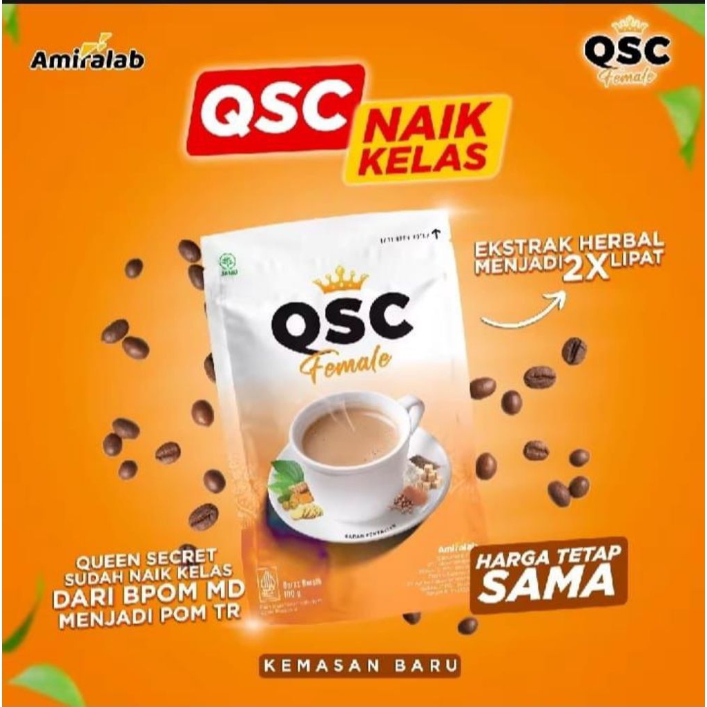 

Qsc female kopi herbal berat 100gram herbal halal bpom